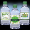 12 oz. Custom Label Spring Water w/Green Flat Cap - Clear Bottle
